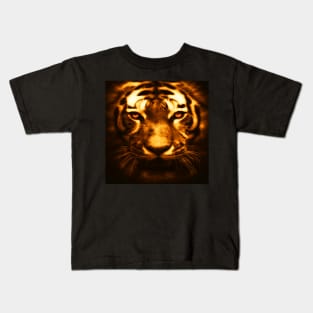 Striking Beautiful Tiger Stare, Vibrant Graphic Art of Tiger face available on many products Kids T-Shirt